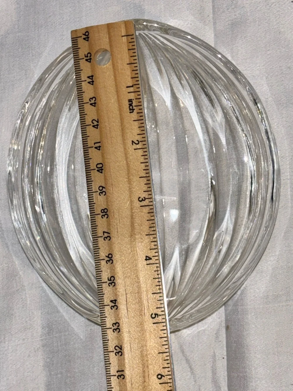Vintage Clear Optic Swirl Glass Serving Bowl Set 7 Piece Mid Century Style